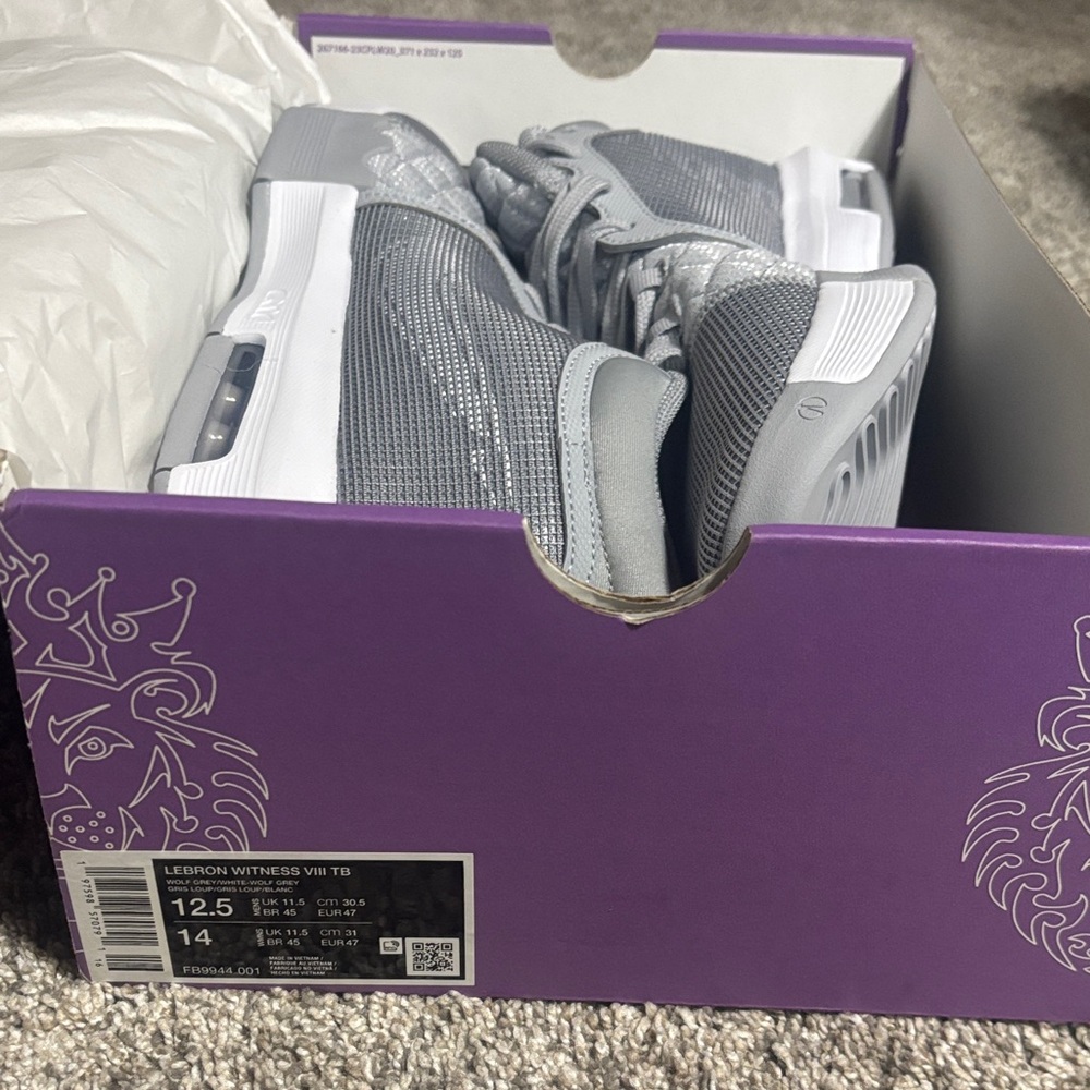 Nike LeBron Witness VIII TB in Silver and White